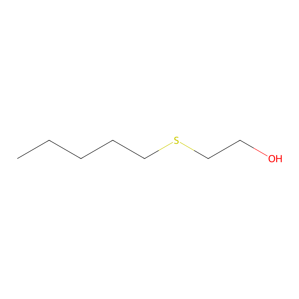 Amyl 2-hydroxyethyl sulfide molecular structure, CAS 26901-96-2