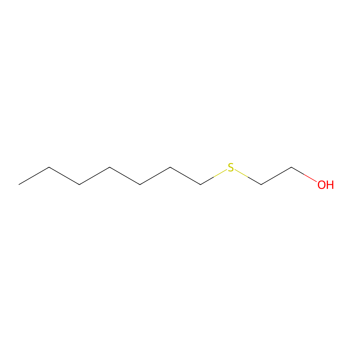 2-Hydroxyethyl heptyl sulfide molecular structure, CAS 26901-97-3