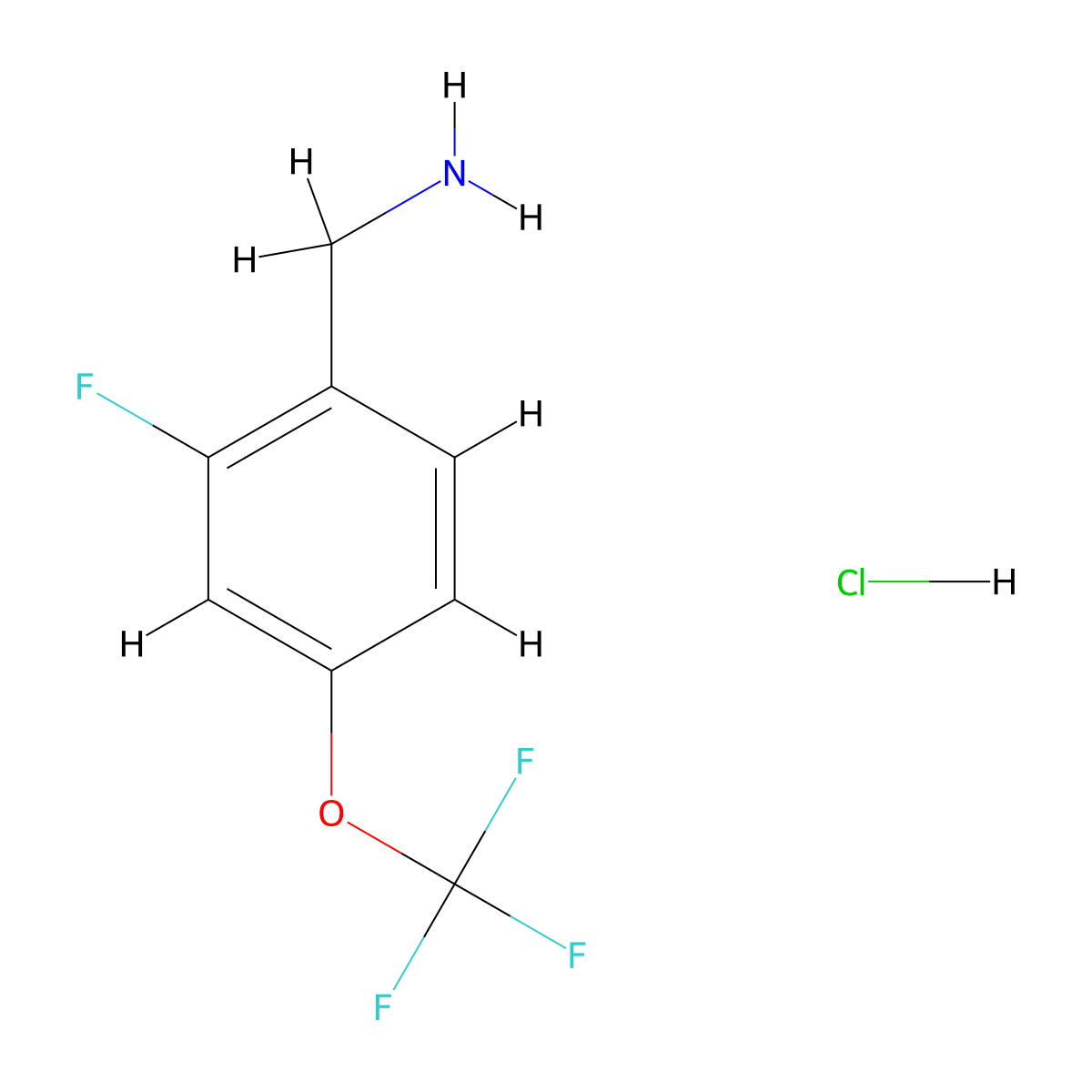 1-(2-Fluoro-4-(trifluoromethoxy)phenyl)methanamine hydrochloride molecular structure, CAS 2690274-23-6