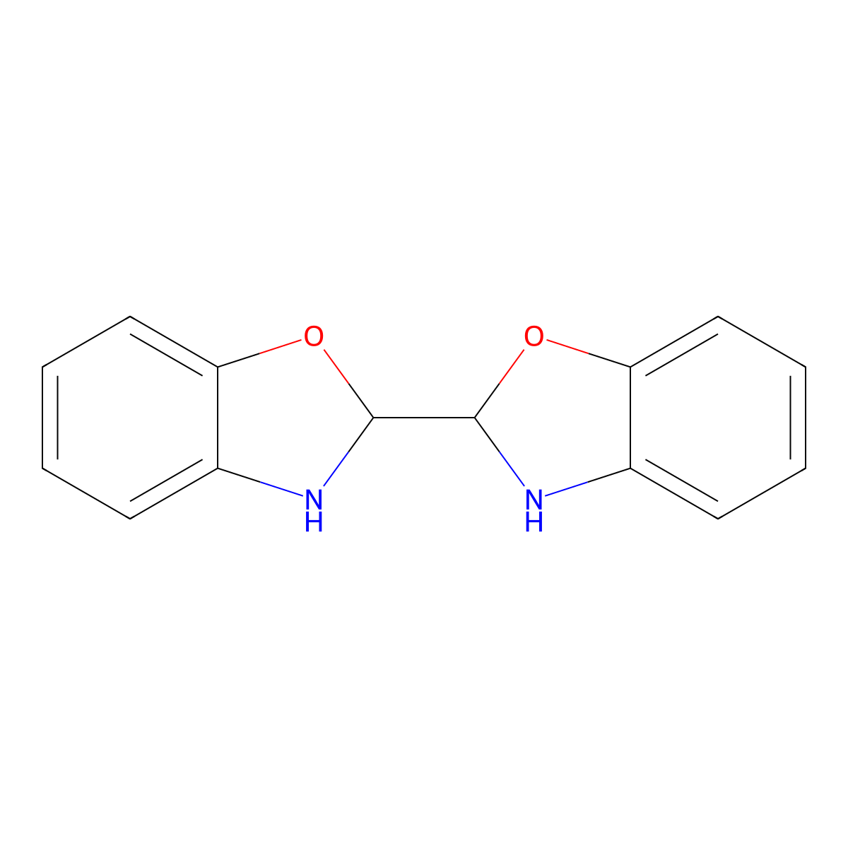 2,2'-Bibenzoxazole, 2,2',3,3'-tetrahydro- molecular structure, CAS 26903-08-2