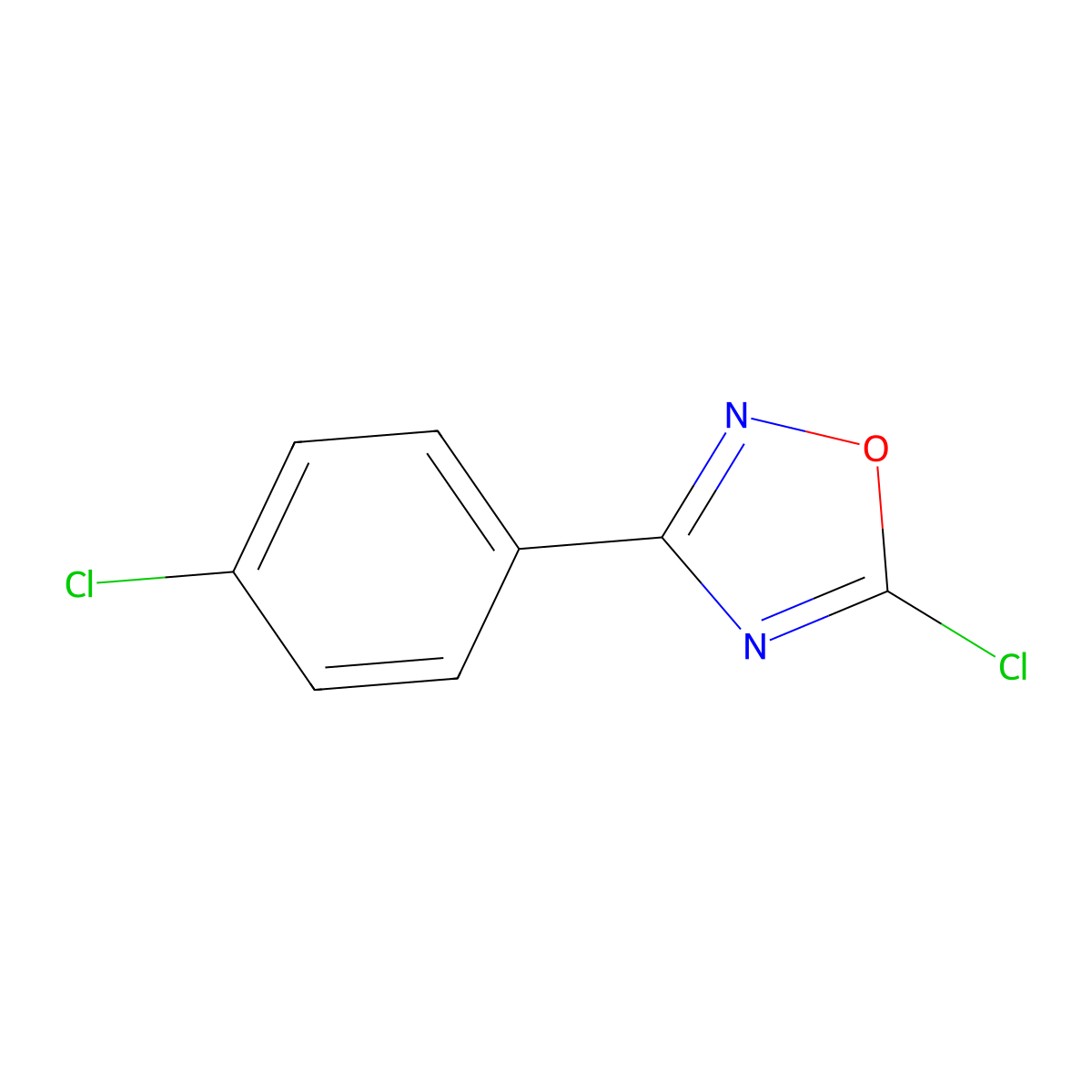 5-Chloro-3-(4-chlorophenyl)-1,2,4-oxadiazole molecular structure, CAS 26903-92-4