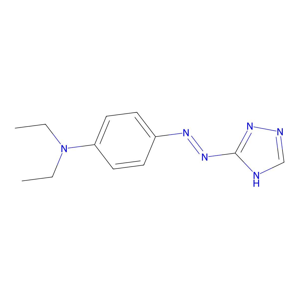 Benzenamine, N,N-diethyl-4-(1H-1,2,4-triazol-3-ylazo)- molecular structure, CAS 26903-94-6