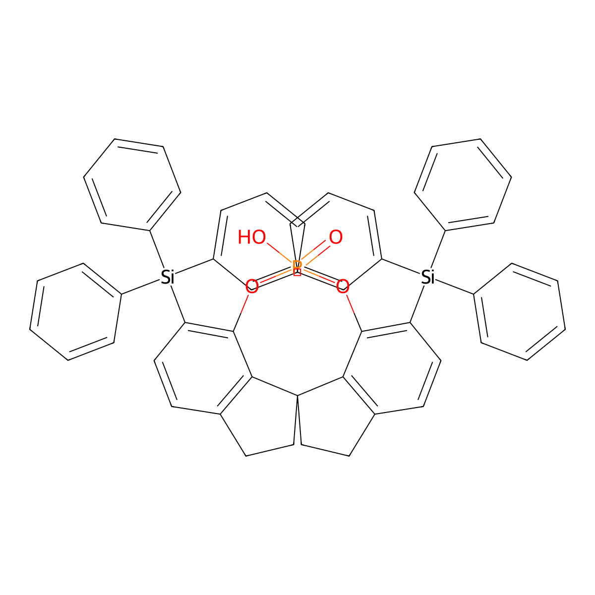 (11aS)-12-Hydroxy-1,10-bis(triphenylsilyl)-4,5,6,7-tetrahydrodiindeno[7,1-de:1',7'-fg][1,3,2]dioxaphosphocine 12-oxide molecular structure, CAS 2690303-81-0