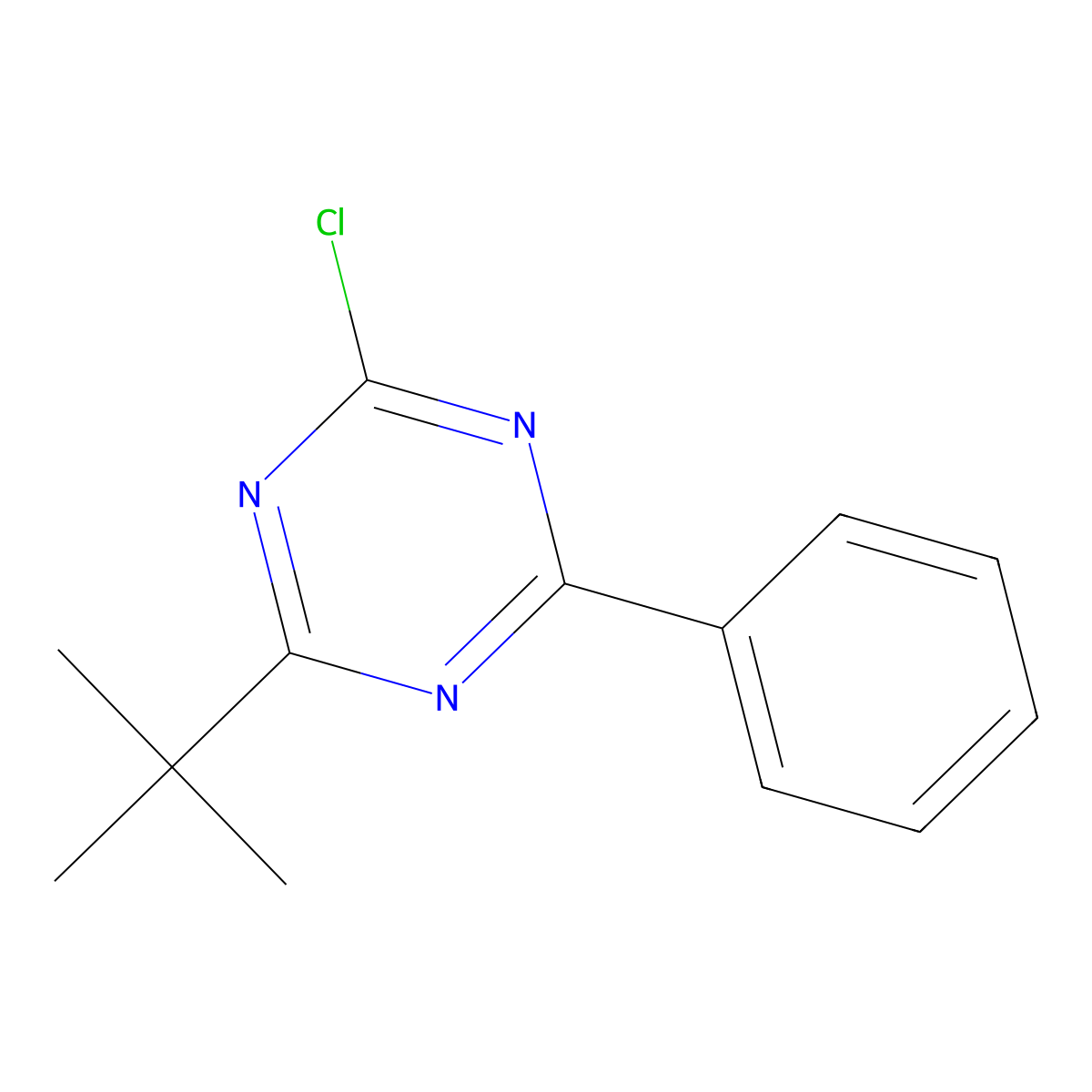 2-(tert-Butyl)-4-chloro-6-phenyl-1,3,5-triazine molecular structure, CAS 2690317-87-2