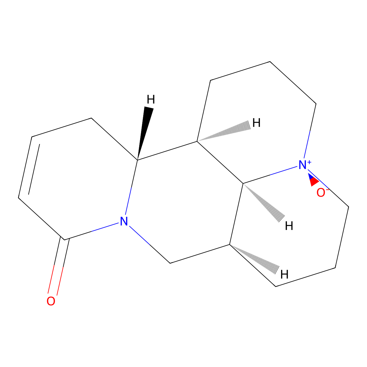 Matridin-15-one, 13,14-didehydro-, 1-oxide molecular structure, CAS 26904-64-3