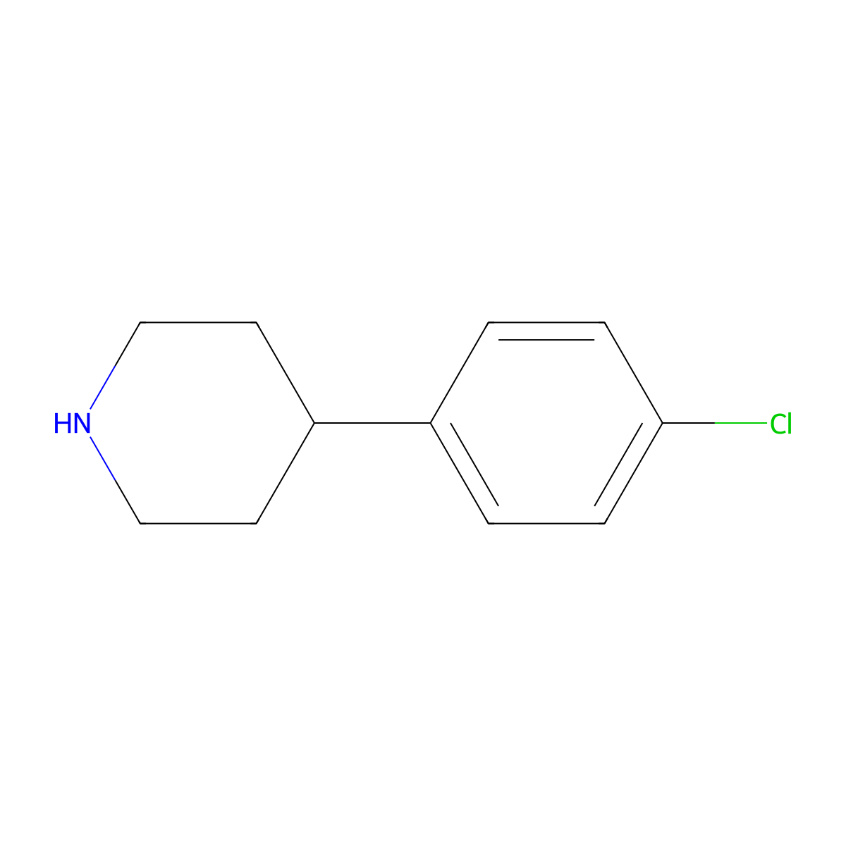 4-(4-Chlorophenyl)piperidine molecular structure, CAS 26905-02-2
