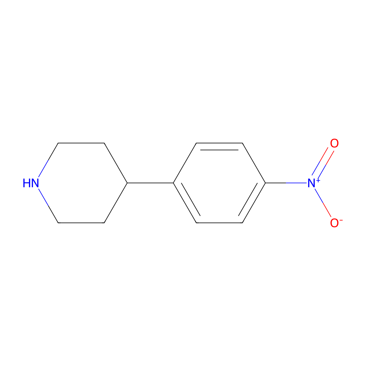 4-(4-Nitrophenyl)piperidine molecular structure, CAS 26905-03-3