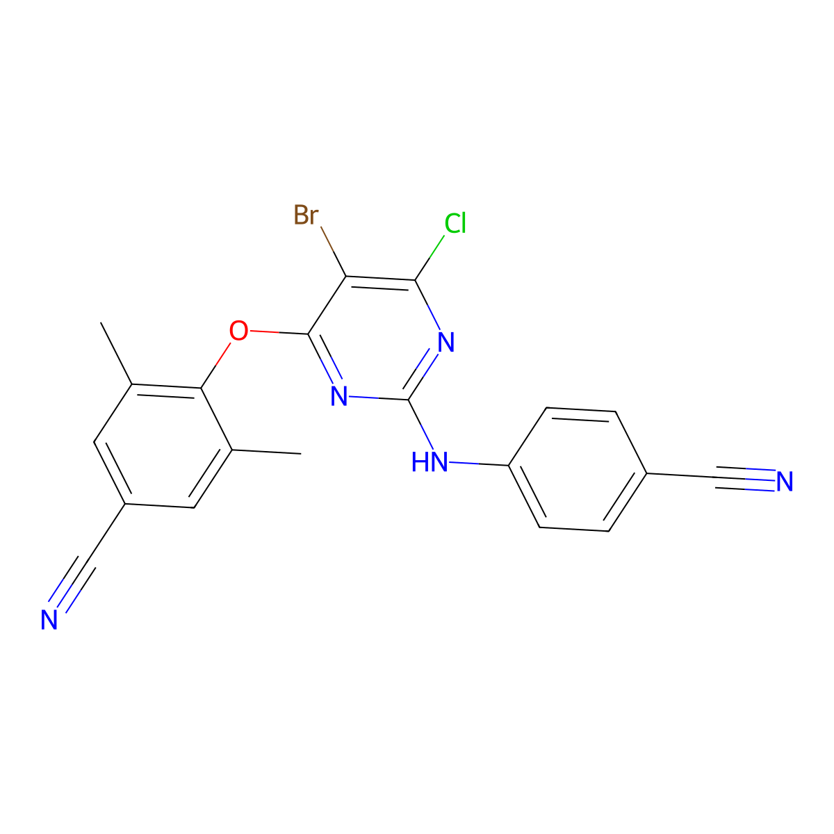 6-Desamino 6-Chloro Etravirine molecular structure, CAS 269055-76-7