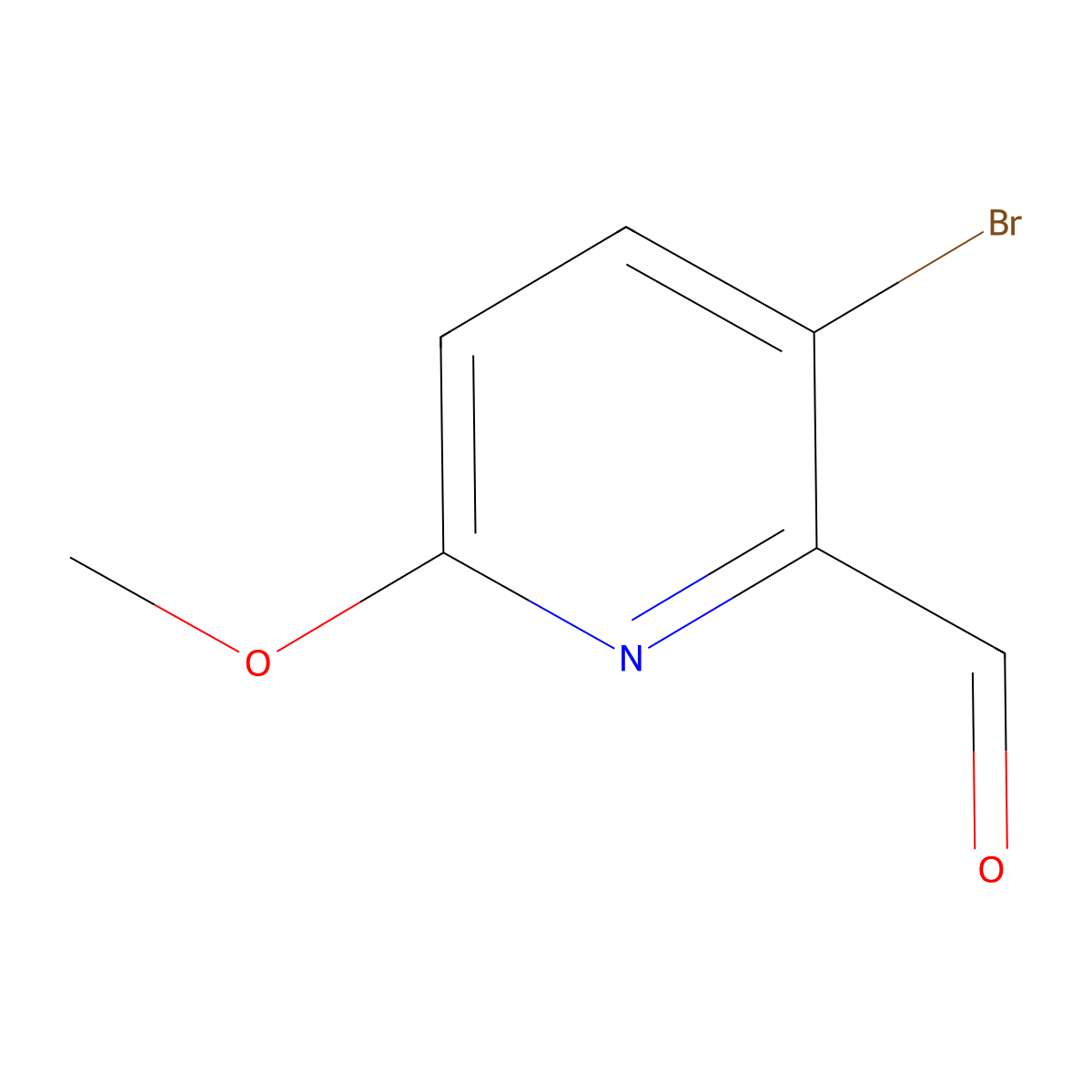 3-Bromo-6-methoxypicolinaldehyde molecular structure, CAS 269058-49-3