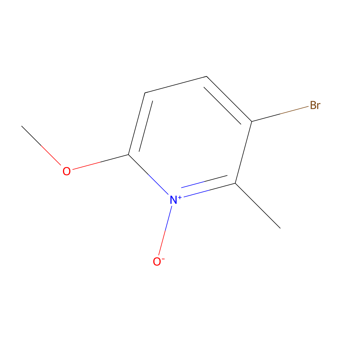 3-Bromo-6-methoxy-2-methyl-pyridine 1-oxide molecular structure, CAS 269058-50-6