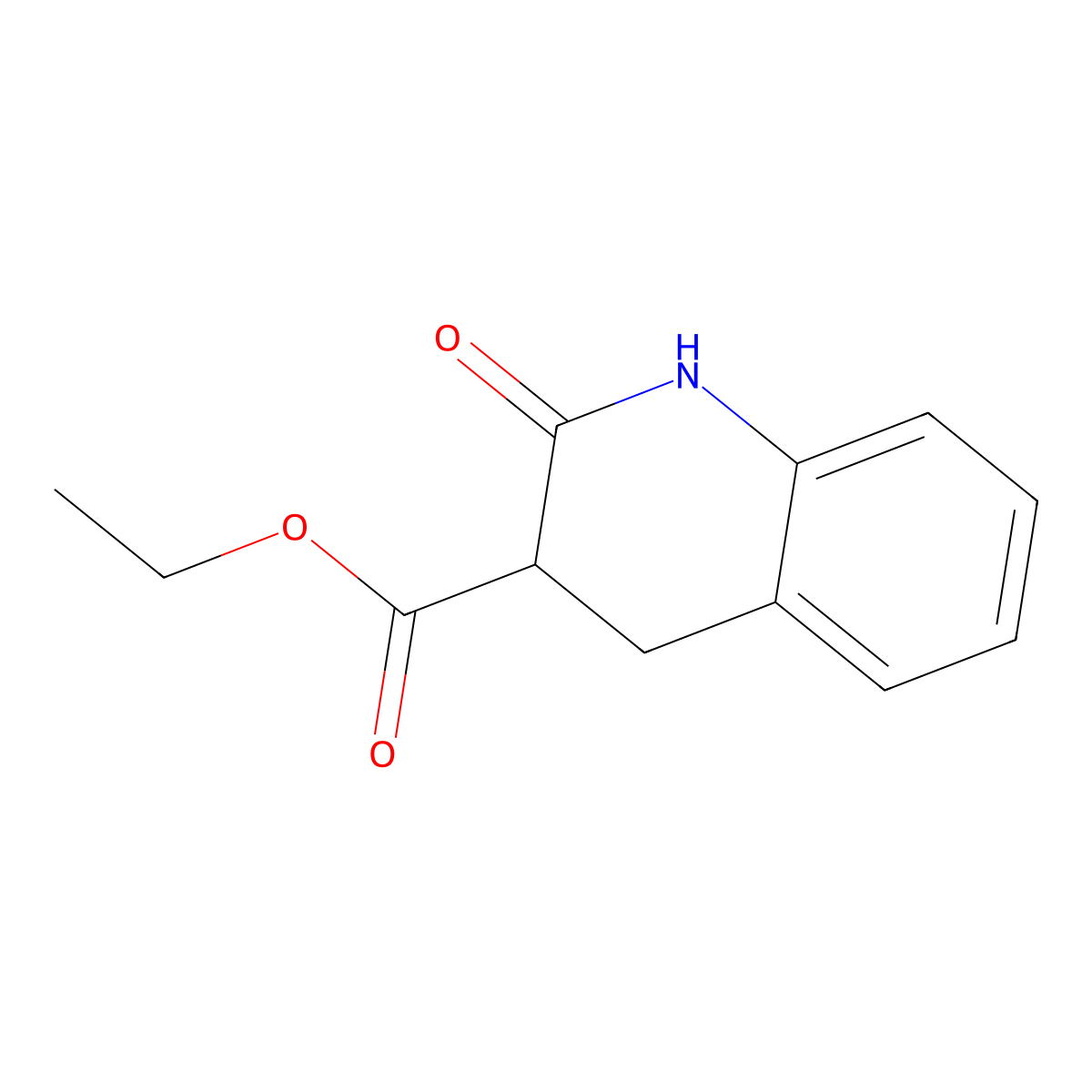 Ethyl 2-oxo-1,2,3,4-tetrahydroquinoline-3-carboxylate molecular structure, CAS 26906-40-1