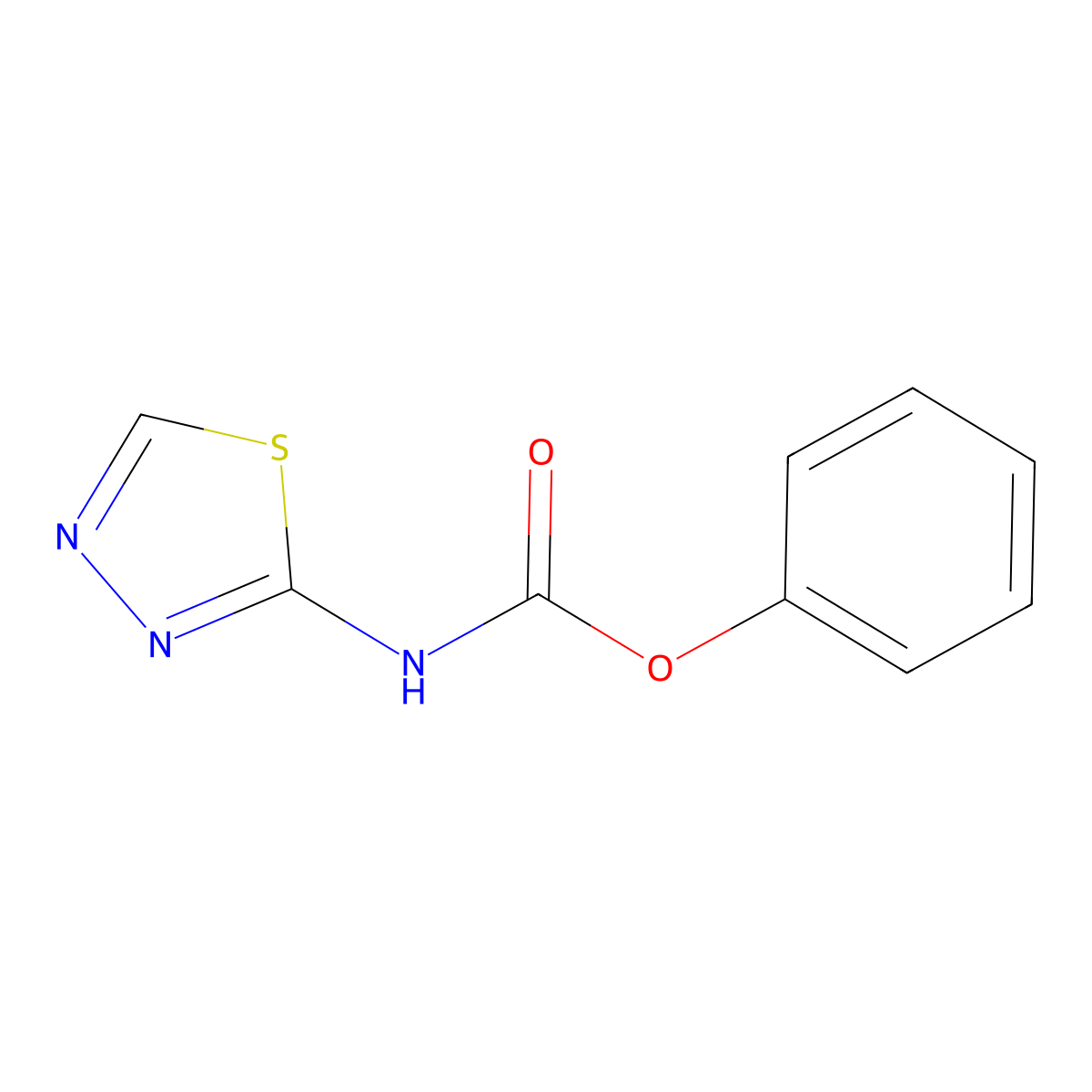 Phenyl 1,3,4-thiadiazol-2-ylcarbamate molecular structure, CAS 26907-41-5