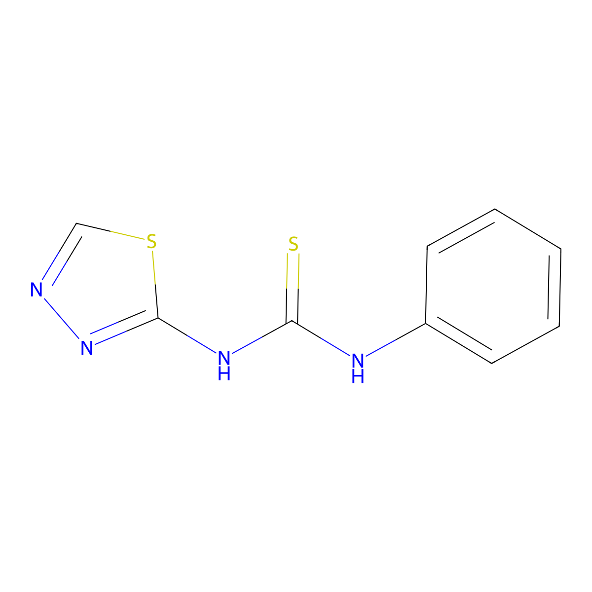 1-Phenyl-3-(1,3,4-thiadiazol-2-yl)thiourea molecular structure, CAS 26907-47-1
