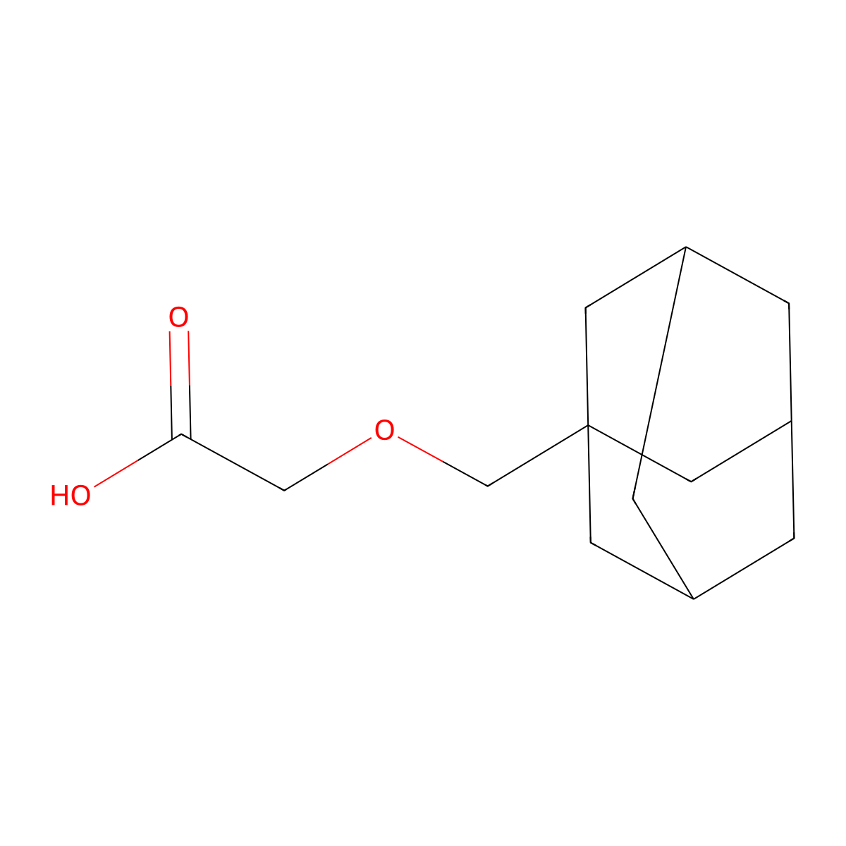 2-(1-Adamantylmethoxy)acetic acid molecular structure, CAS 269071-68-3