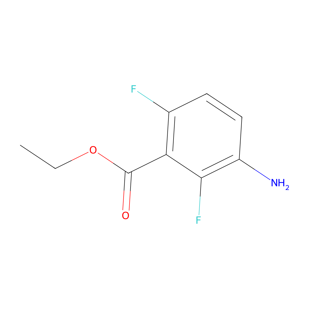 Ethyl 3-amino-2,6-difluorobenzoate molecular structure, CAS 269072-20-0