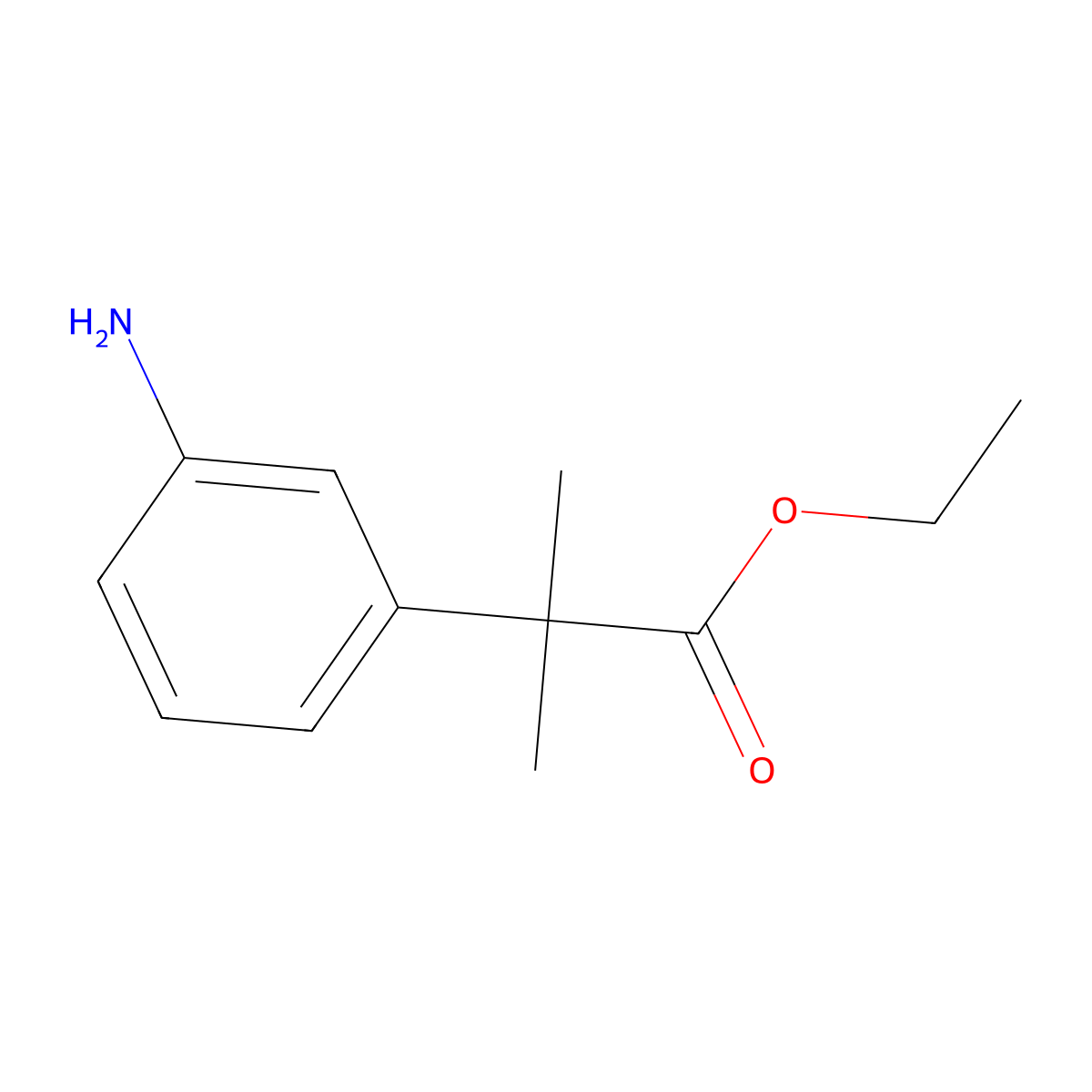 Ethyl 2-(3-aminophenyl)-2-methylpropanoate molecular structure, CAS 269072-22-2