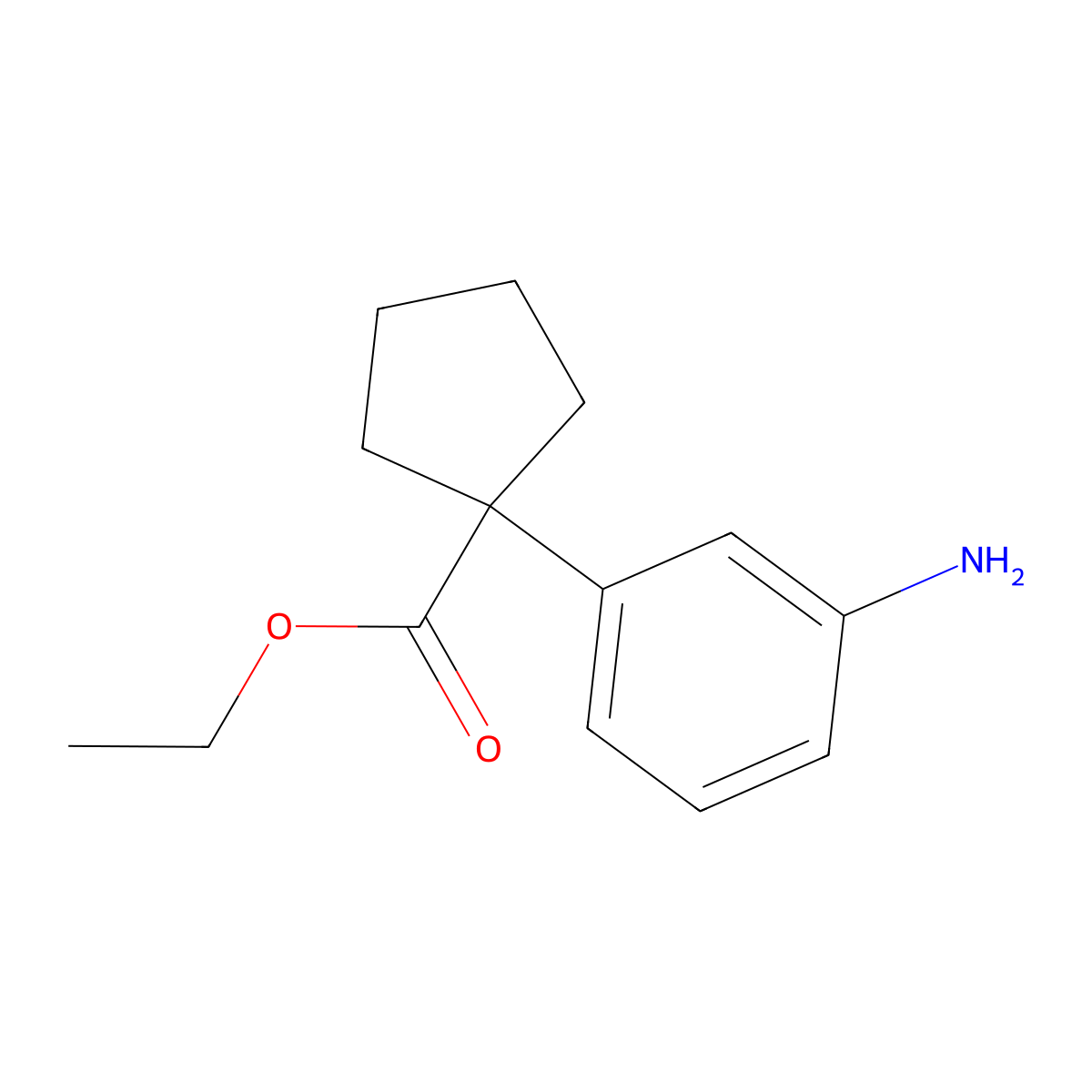 Ethyl 1-(3-aminophenyl)cyclopentane-1-carboxylate molecular structure, CAS 269072-23-3