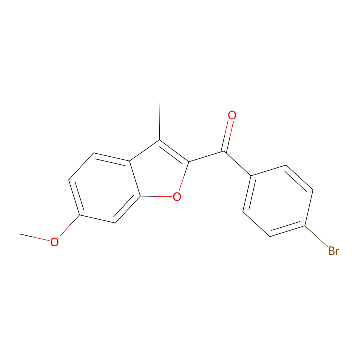(4-Bromophenyl)(6-methoxy-3-methyl-1-benzofuran-2-YL)methanone molecular structure, CAS 269075-45-8