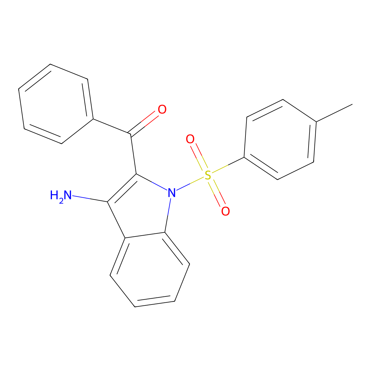 (3-Amino-1-((4-methylphenyl)sulfonyl)-1H-indol-2-YL)(phenyl)methanone molecular structure, CAS 269075-60-7