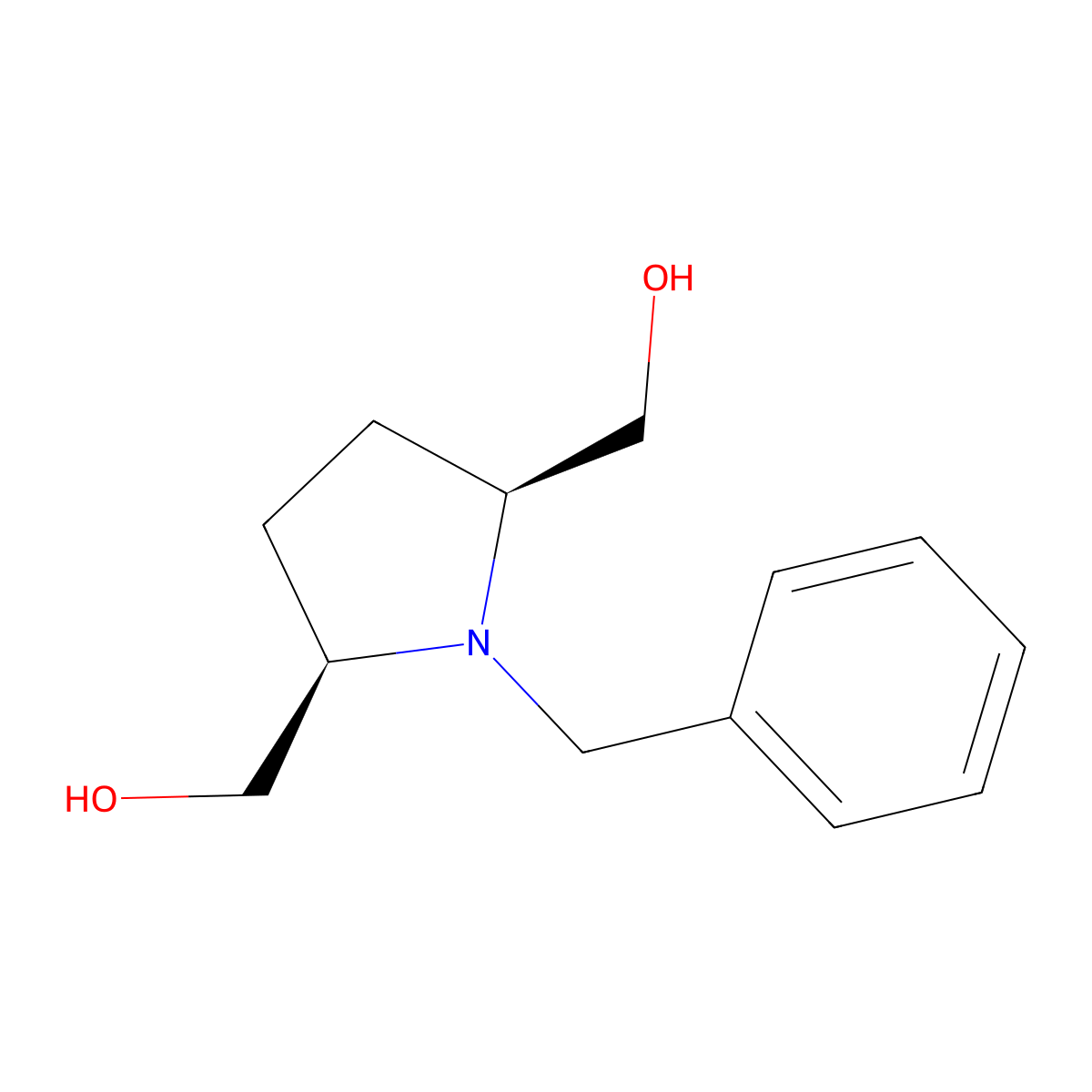 (cis-1-Benzylpyrrolidine-2,5-diyl)dimethanol molecular structure, CAS 269077-39-6
