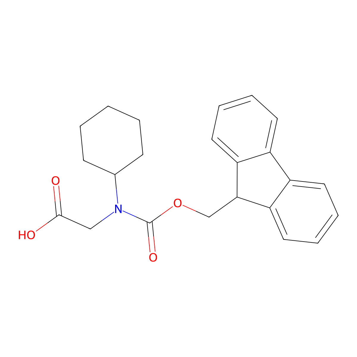 2-(cyclohexyl((((9H-fluoren-9-yl)methoxy)carbonyl))amino)acetic acid molecular structure, CAS 269078-70-8