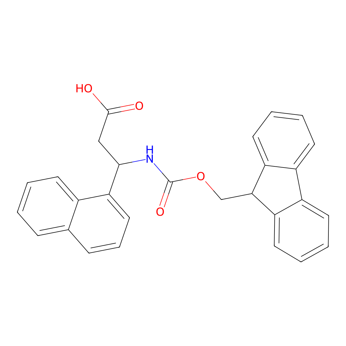 3-{[(9H-Fluoren-9-ylmethoxy)carbonyl]amino}-3-(naphthalen-1-YL)propanoic acid molecular structure, CAS 269078-77-5