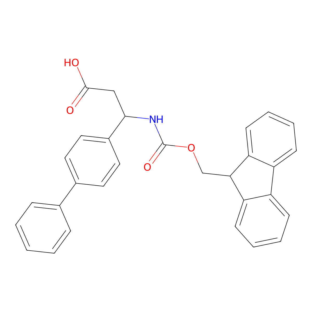 Fmoc-(R,S)-3-amino-3-(biphenyl)propionic acid molecular structure, CAS 269078-79-7