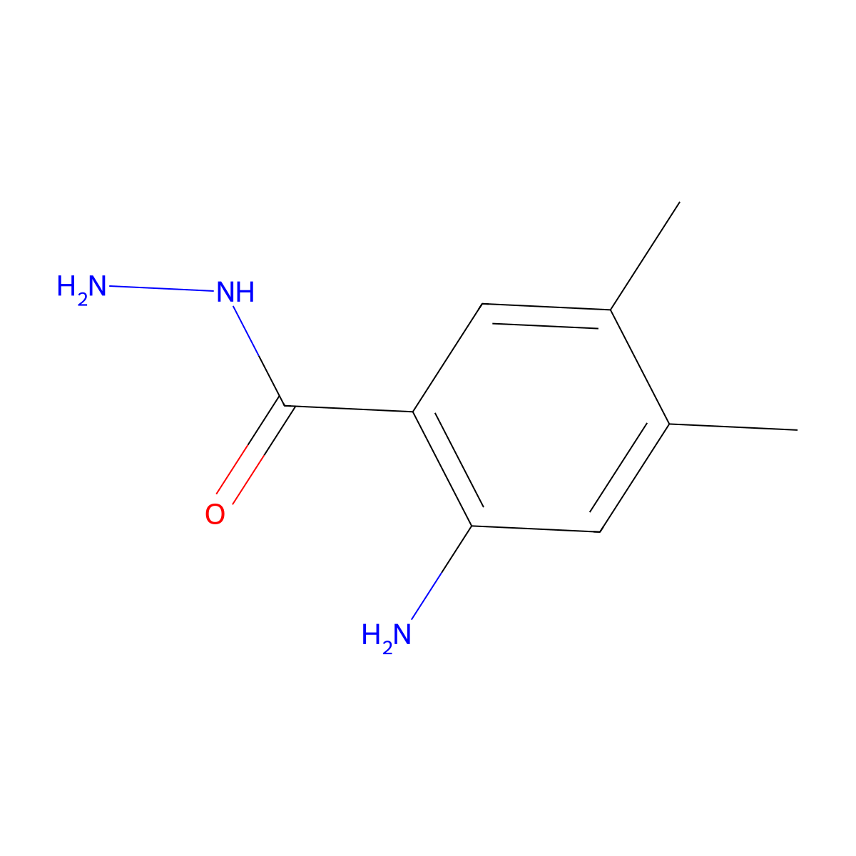 2-Amino-4,5-dimethylbenzohydrazide molecular structure, CAS 26908-41-8