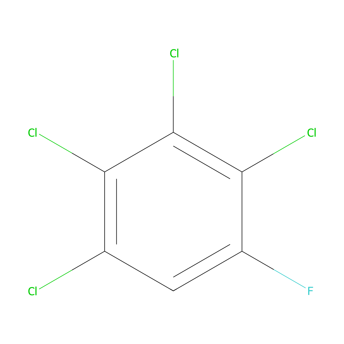 Benzene, 1,2,3,4-tetrachloro-5-fluoro- molecular structure, CAS 2691-93-2