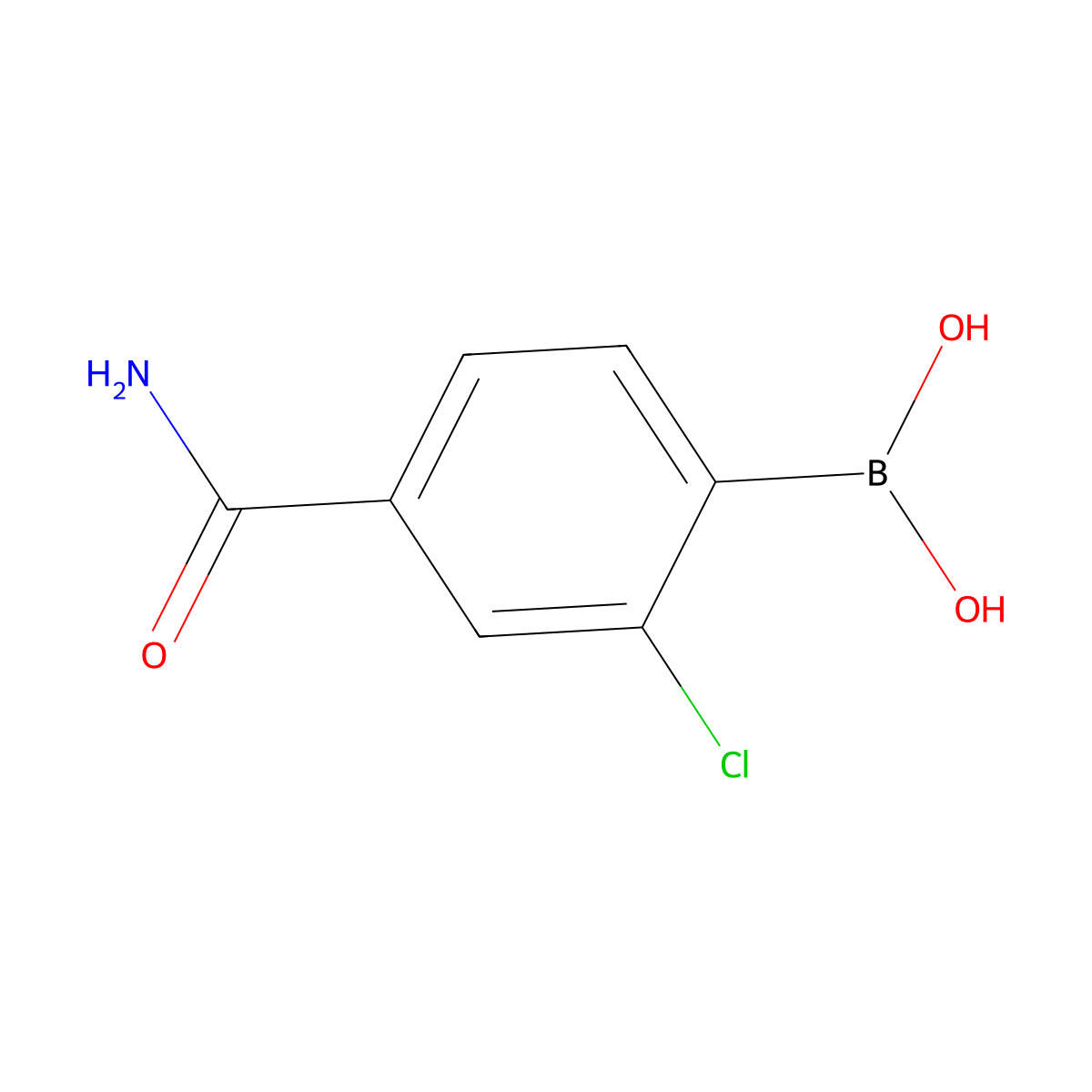 4-(Aminocarbonyl)-2-chlorophenylboronic acid molecular structure, CAS 2691129-23-2