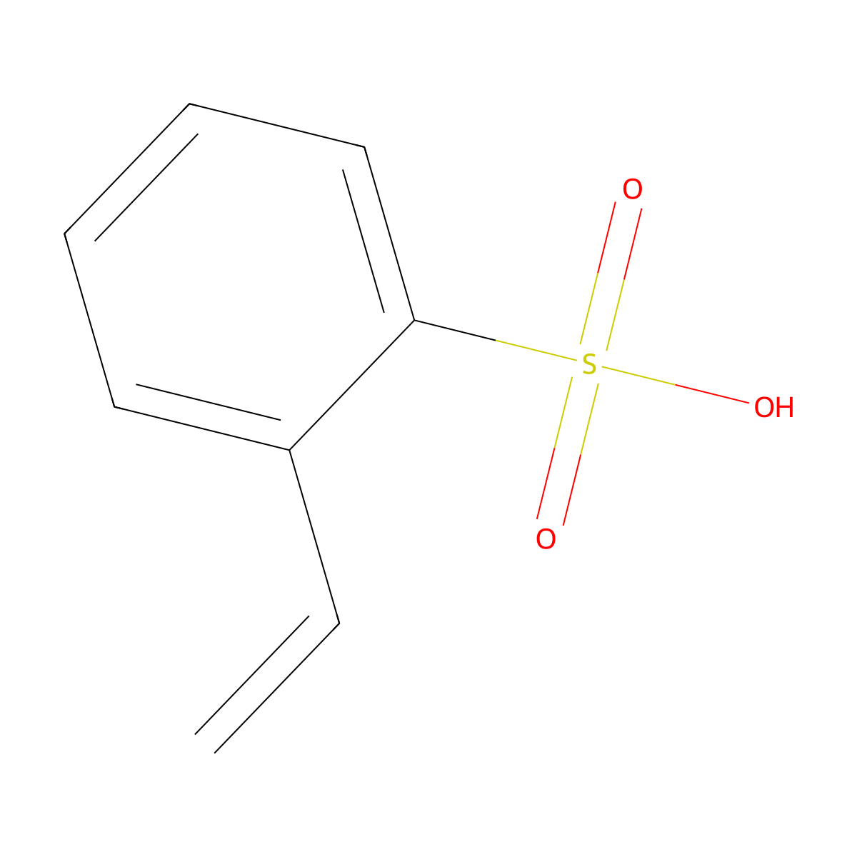 Styrenesulfonic acid molecular structure, CAS 26914-43-2