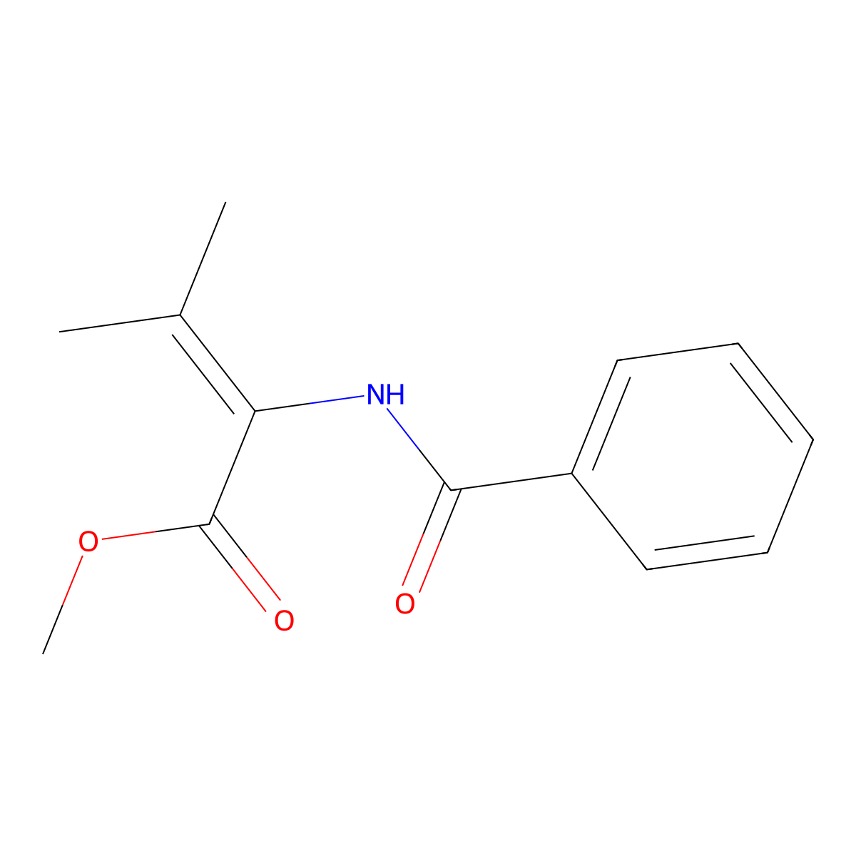 2-Butenoic acid, 2-(benzoylamino)-3-methyl-, methyl ester molecular structure, CAS 26924-22-1