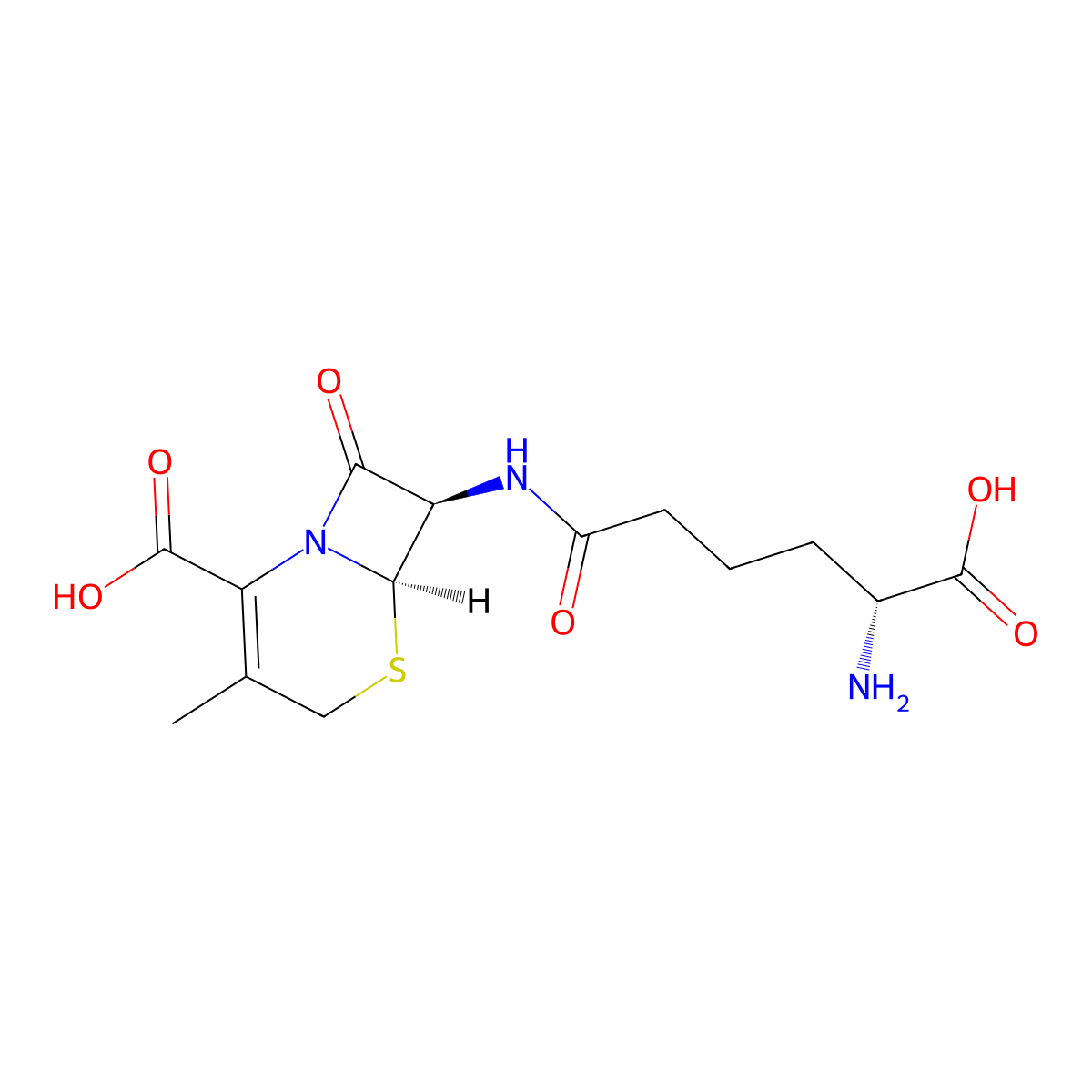 Deacetoxycephalosporin C molecular structure, CAS 26924-74-3