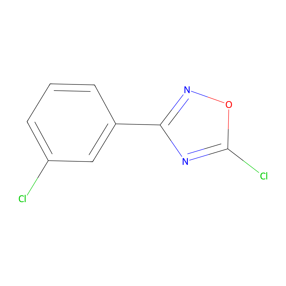 5-Chloro-3-(3-chlorophenyl)-1,2,4-oxadiazole molecular structure, CAS 26925-40-6