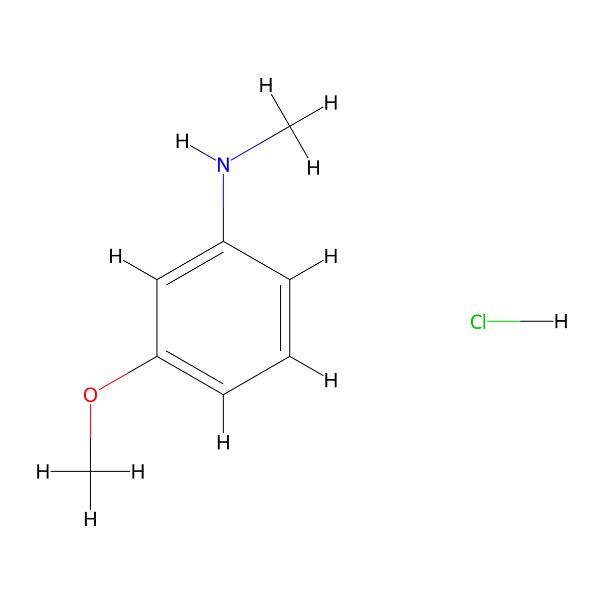 3-Methoxy-N-methylaniline hydrochloride molecular structure, CAS 26926-55-6