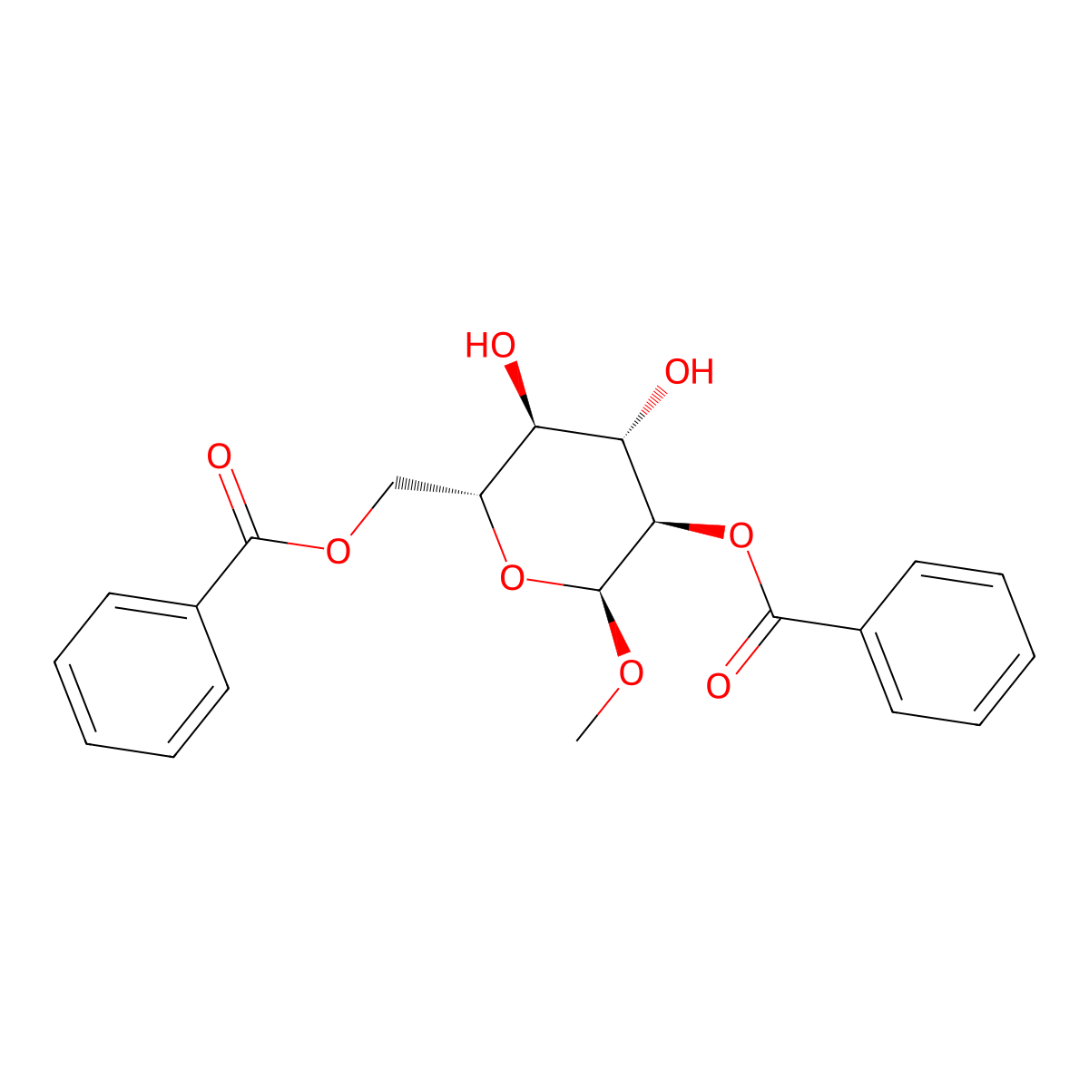 2,6-Di-O-benzoyl-methyl-a-D-glucopyranoside molecular structure, CAS 26927-44-6