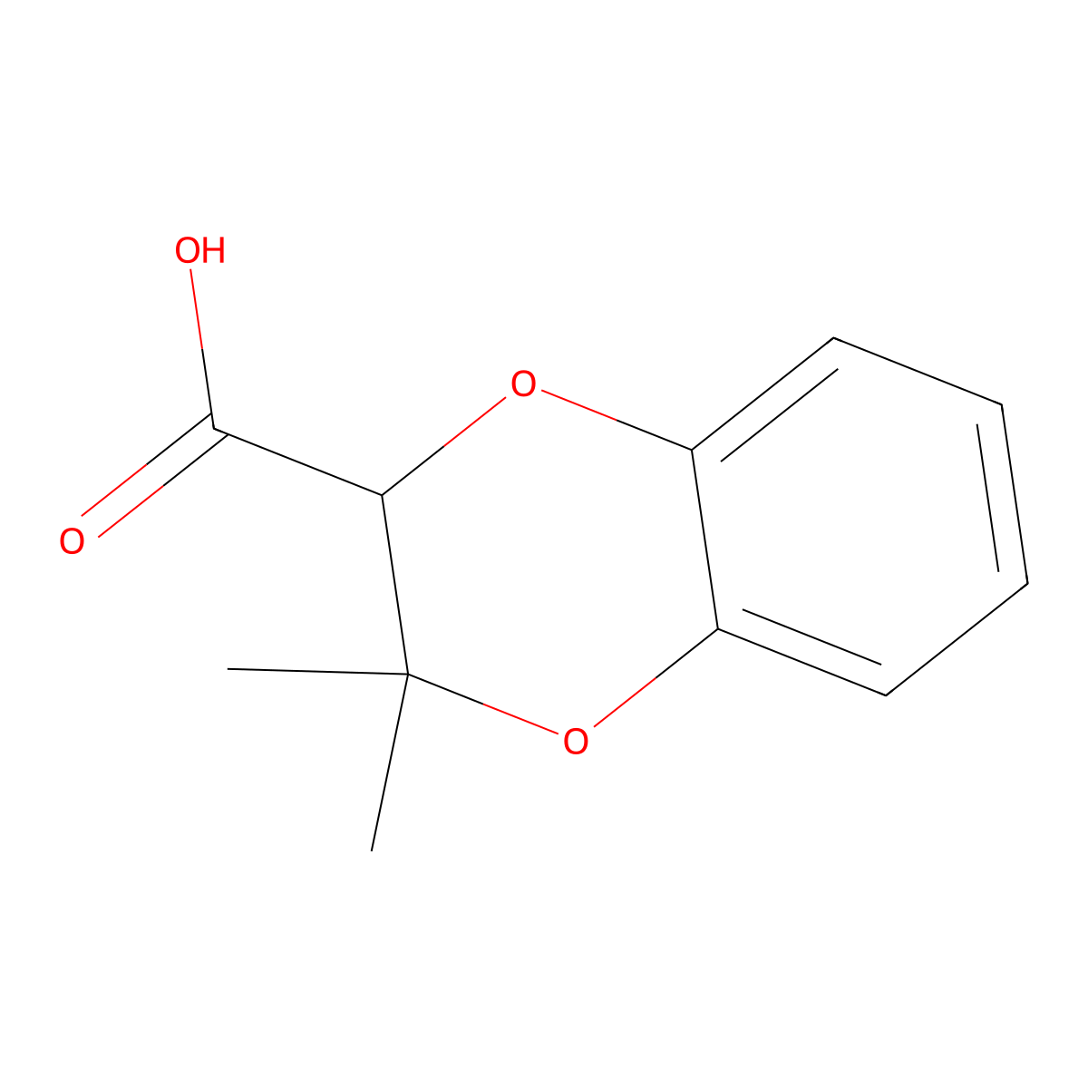 3,3-Dimethyl-2,3-dihydrobenzo[B][1,4]dioxine-2-carboxylic acid molecular structure, CAS 26929-03-3