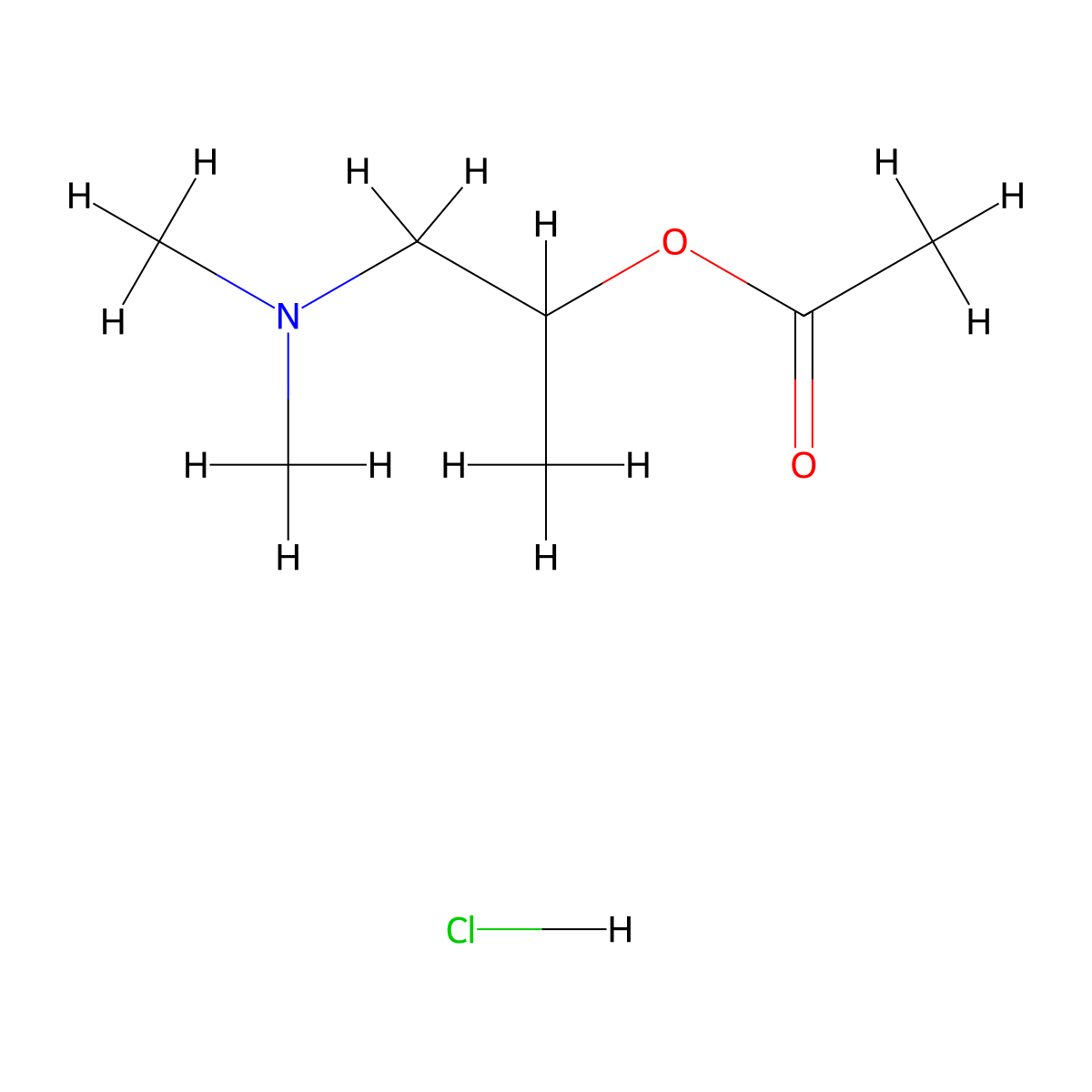 1-(Dimethylamino)propan-2-yl acetate hydrochloride molecular structure, CAS 26929-44-2