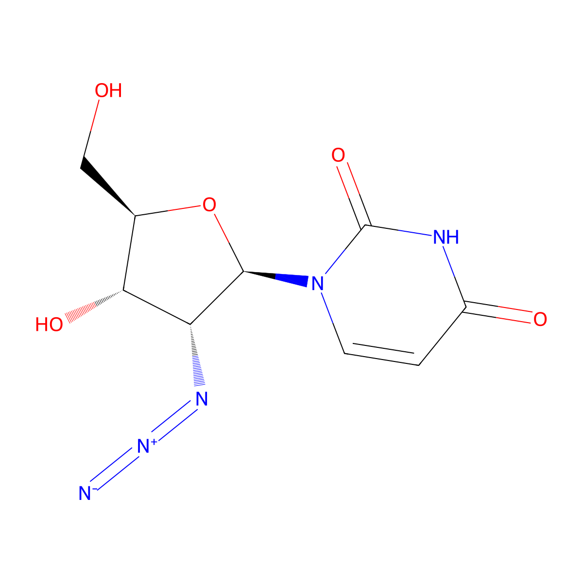 2'-Azido-2'-deoxyuridine molecular structure, CAS 26929-65-7