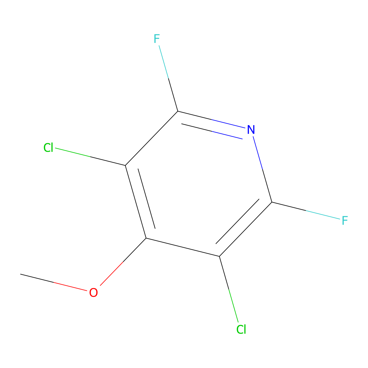3,5-Dichloro-2,6-difluoro-4-methoxypyridine molecular structure, CAS 2693-59-6