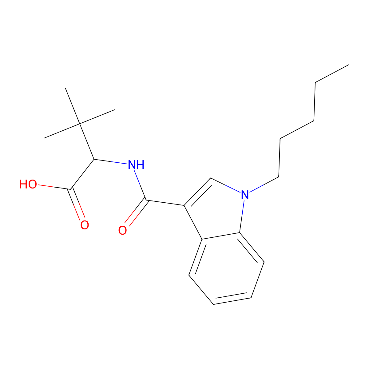 3-Methyl-N-[(1-pentyl-1H-indol-3-yl)carbonyl]-L-valine molecular structure, CAS 2693397-48-5