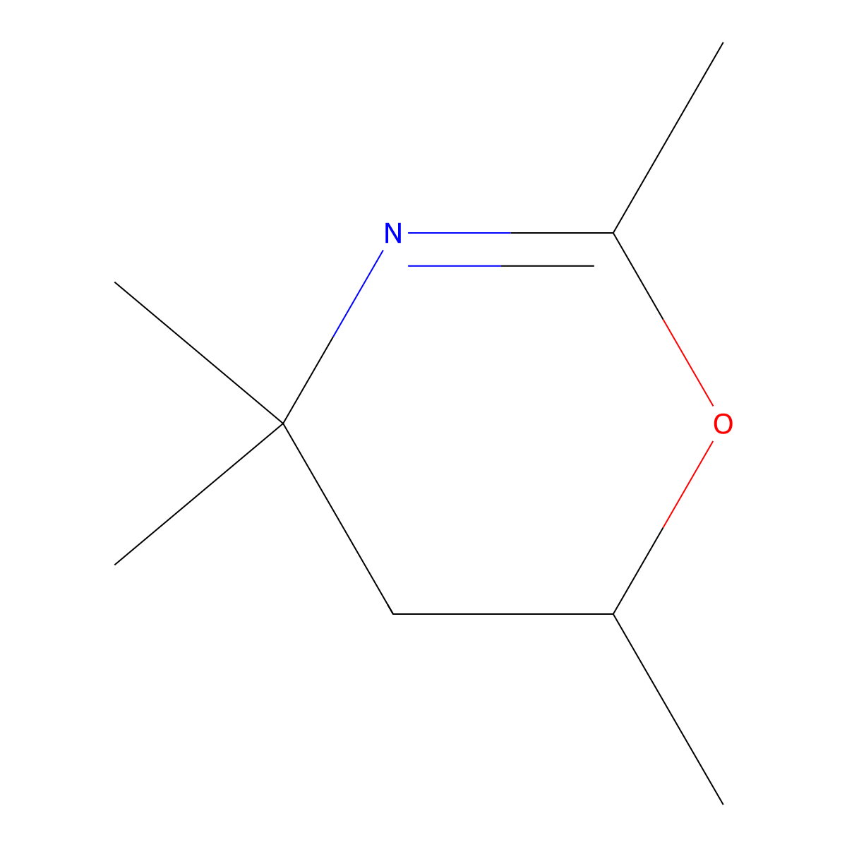 4H-1,3-Oxazine, 5,6-dihydro-2,4,4,6-tetramethyl- molecular structure, CAS 26939-18-4