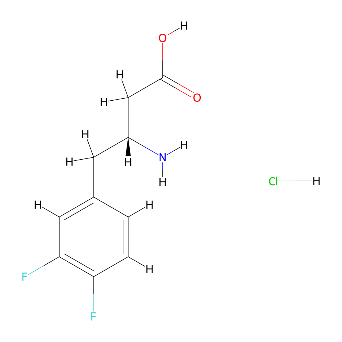 (R)-3-Amino-4-(3,4-difluorophenyl)butanoic acid hydrochloride molecular structure, CAS 269396-58-9
