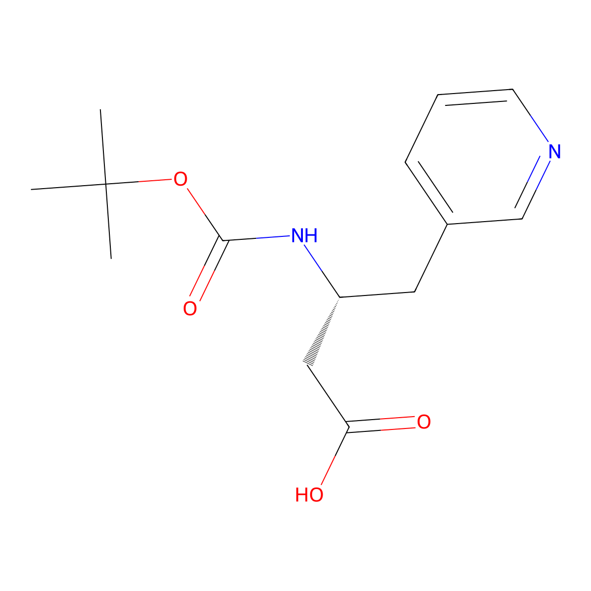 Boc-(R)-3-amino-4-(3-pyridyl)-butyric acid molecular structure, CAS 269396-65-8