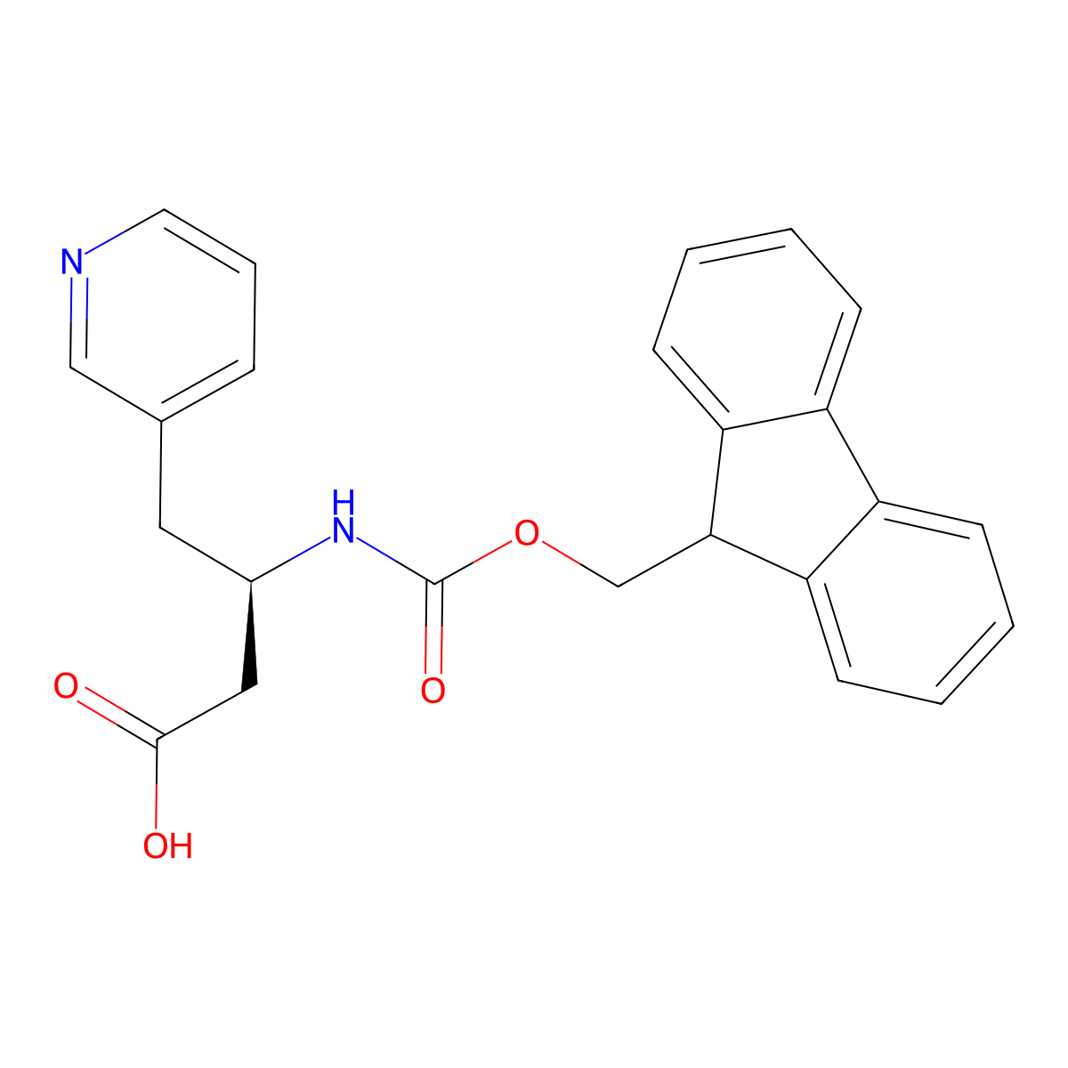 Fmoc-(R)-3-amino-4-(3-pyridyl)-butyric acid molecular structure, CAS 269396-66-9