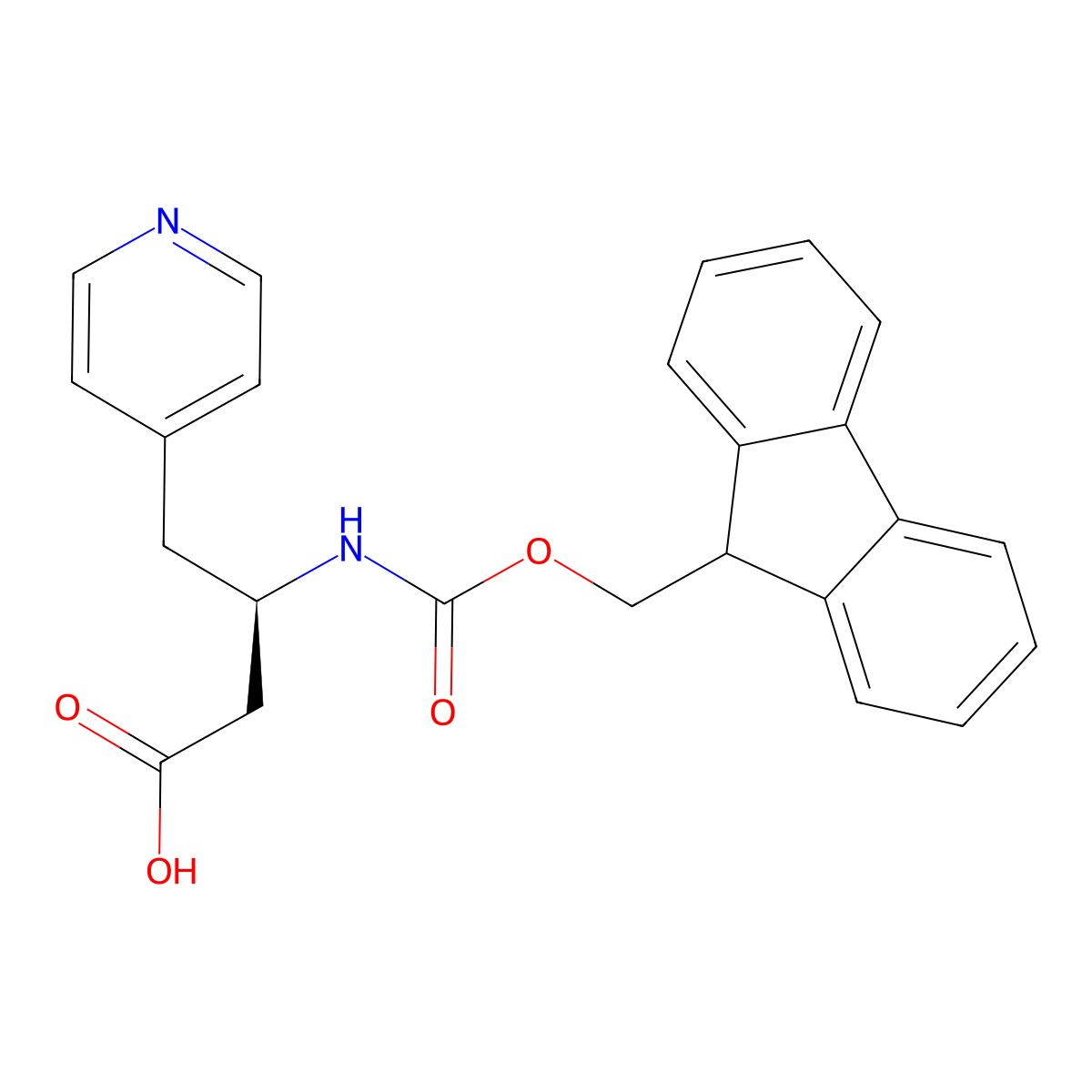 Fmoc-(R)-3-amino-4-(4-pyridyl)-butyric acid molecular structure, CAS 269396-69-2