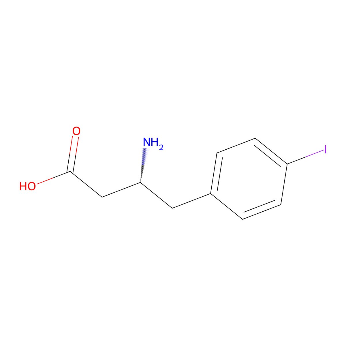 (R)-3-Amino-4-(4-iodophenyl)butanoic acid molecular structure, CAS 269396-70-5