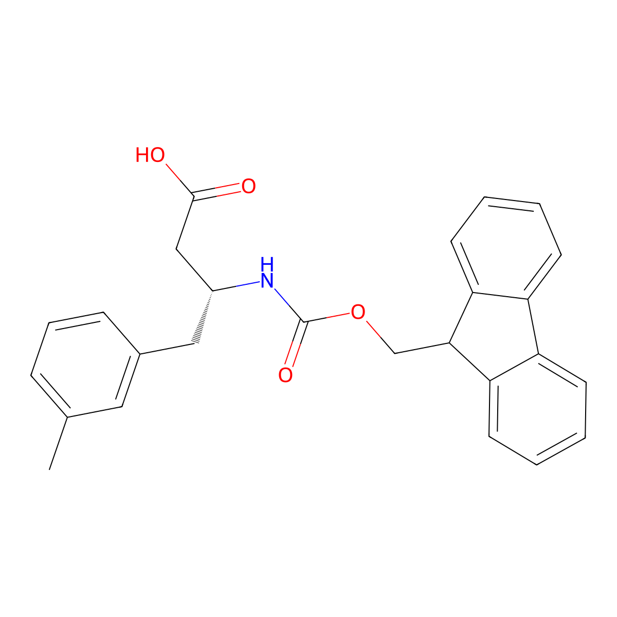 Fmoc-(R)-3-amino-4-(3-methyl-phenyl)-butyric acid molecular structure, CAS 269398-84-7