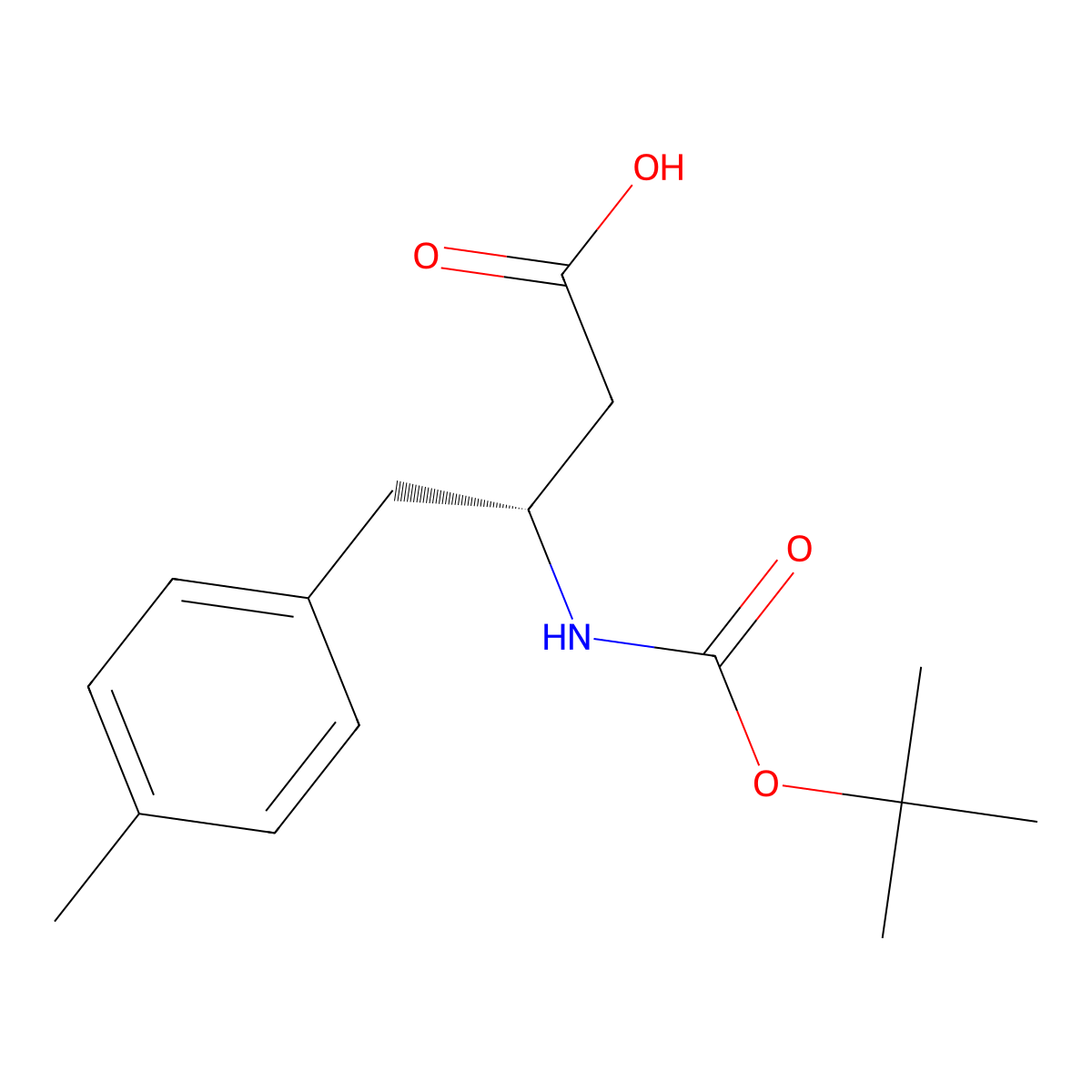 (3R)-3-{[(tert-butoxy)carbonyl]amino}-4-(4-methylphenyl)butanoic acid molecular structure, CAS 269398-85-8