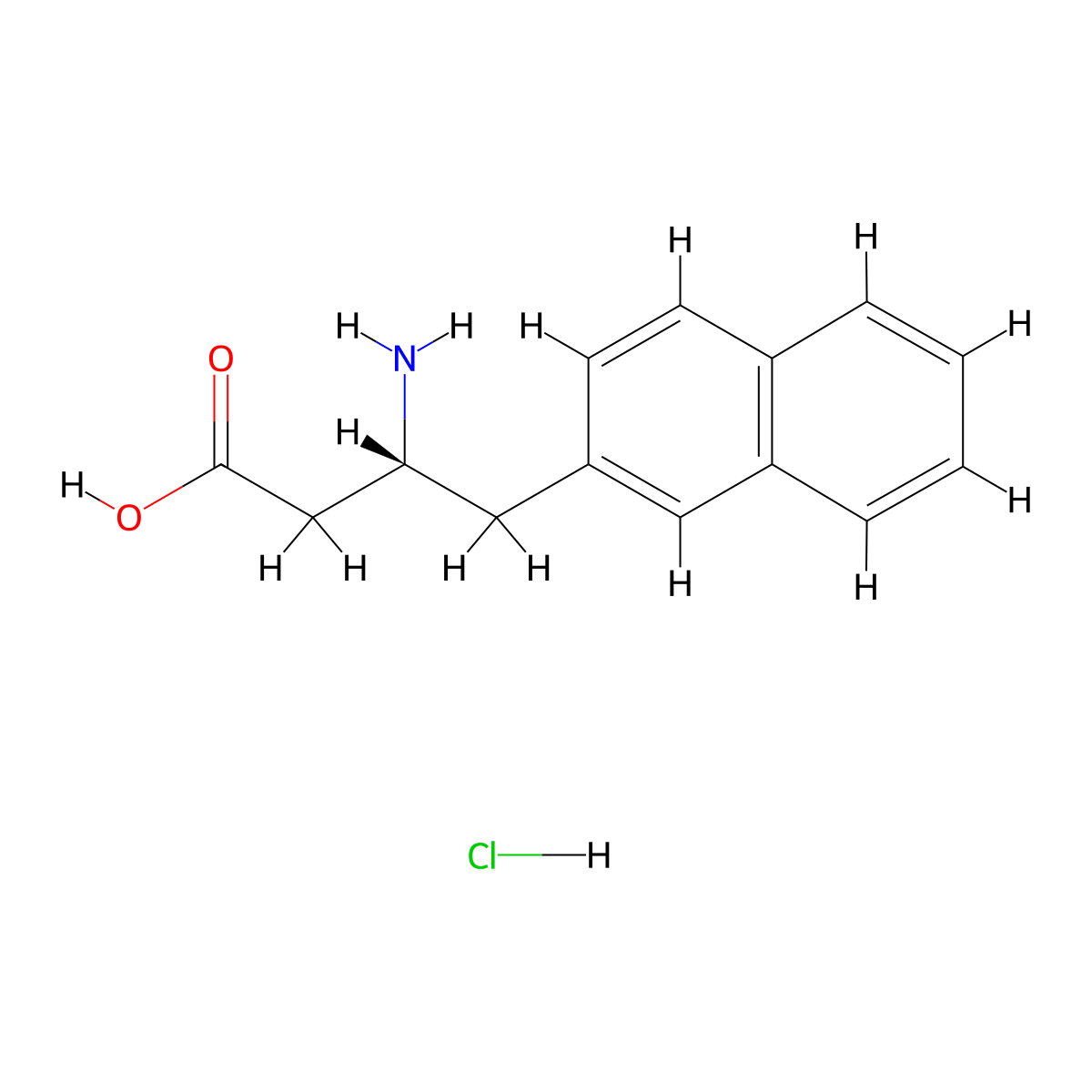 (R)-3-Amino-4-(naphthalen-2-yl)butanoic acid hydrochloride molecular structure, CAS 269398-90-5